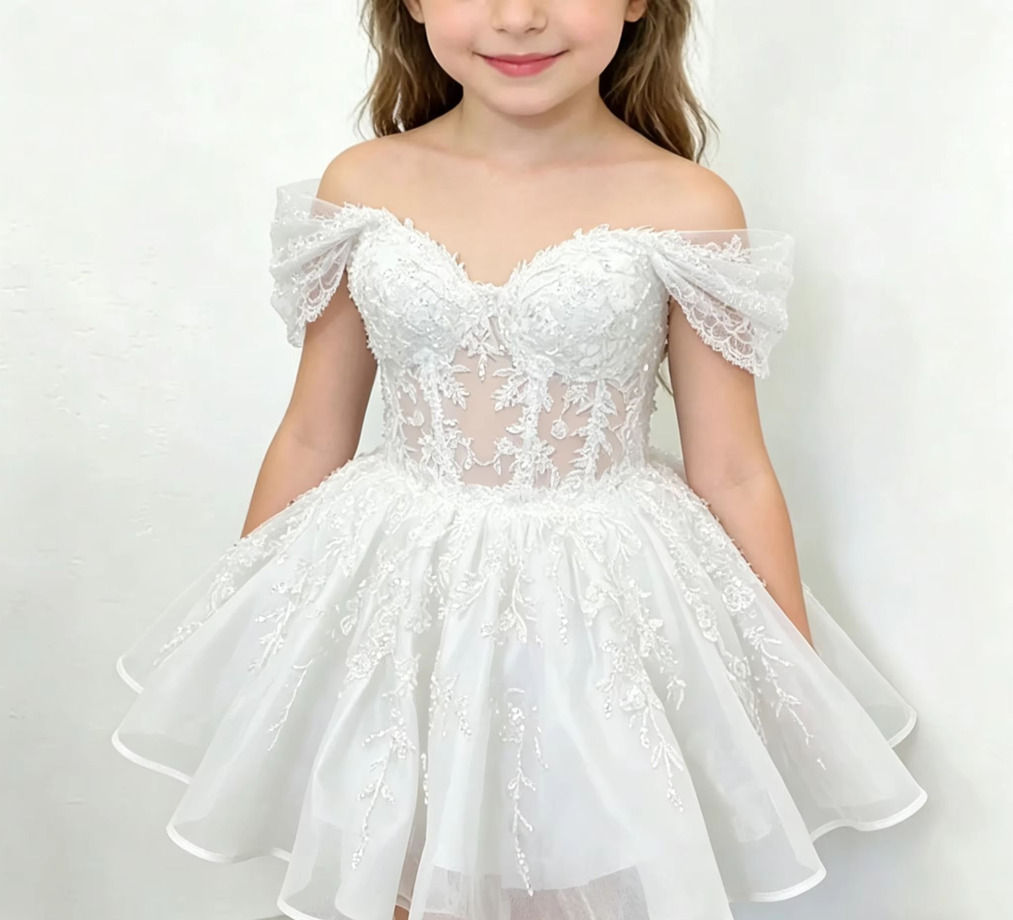 Bridal Sash Ribbon - فستان زفاف أبيض مخصص بدون أكتاف
