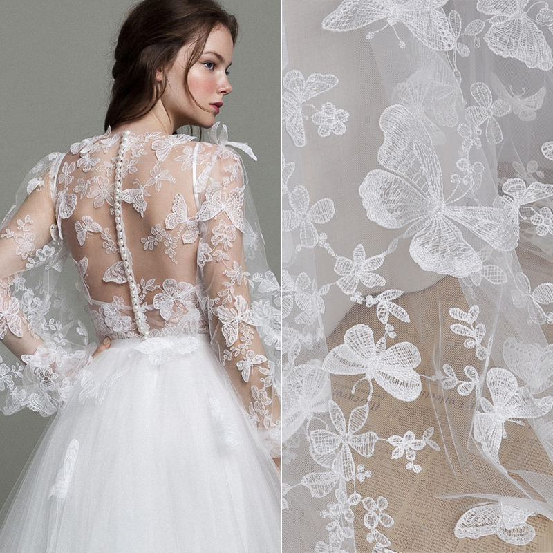 Wedding Water Supply - 1 ياردة ثلاثية الأبعاد فراشة تول