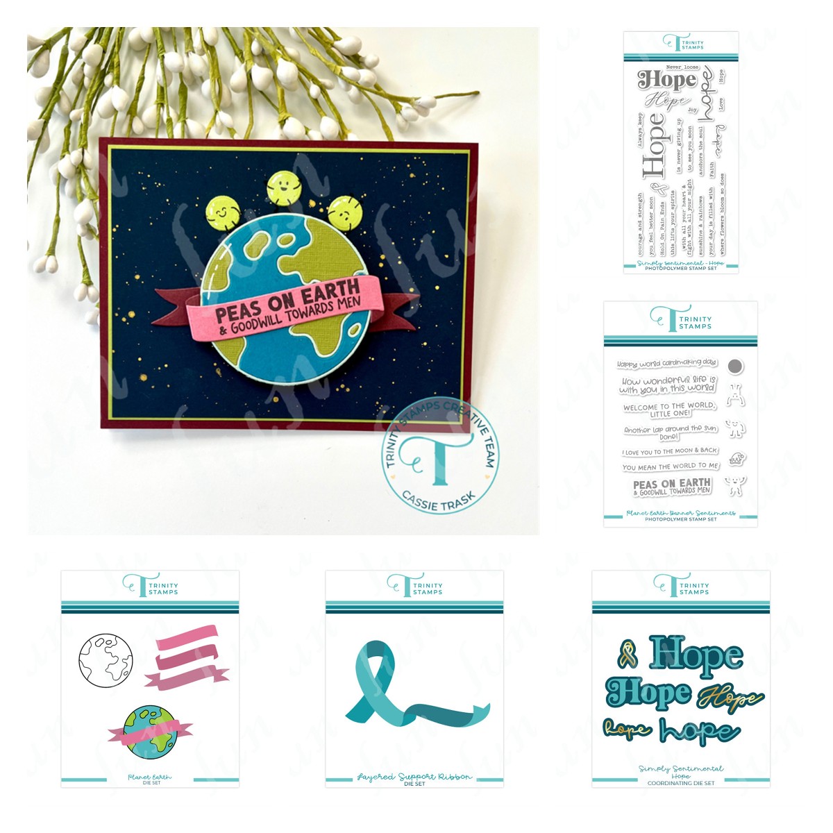 Papercraft Supply Ribbon - المعادن قطع يموت والمشاعر واضح Stamps