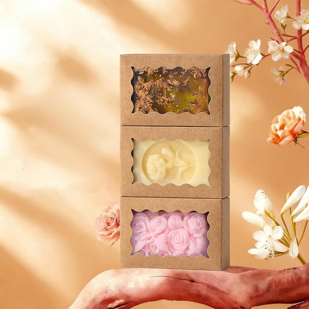 Wedding Favor Box - صندوق هدايا صابون بني من الكرافت
