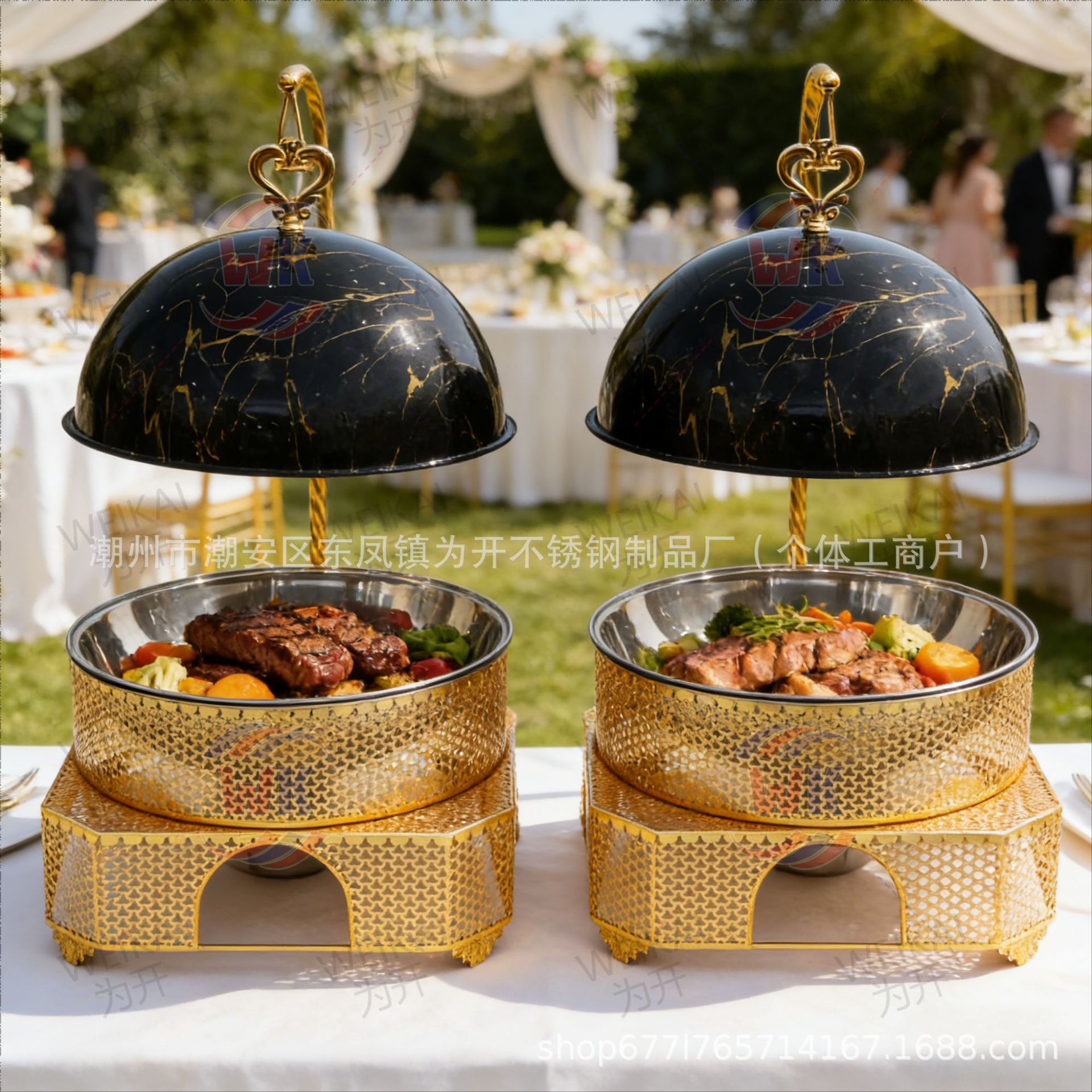 موقد بوفيه ذهبي فاخر دائري الش - مراجعة Wedding Alcohol Supply وسعره