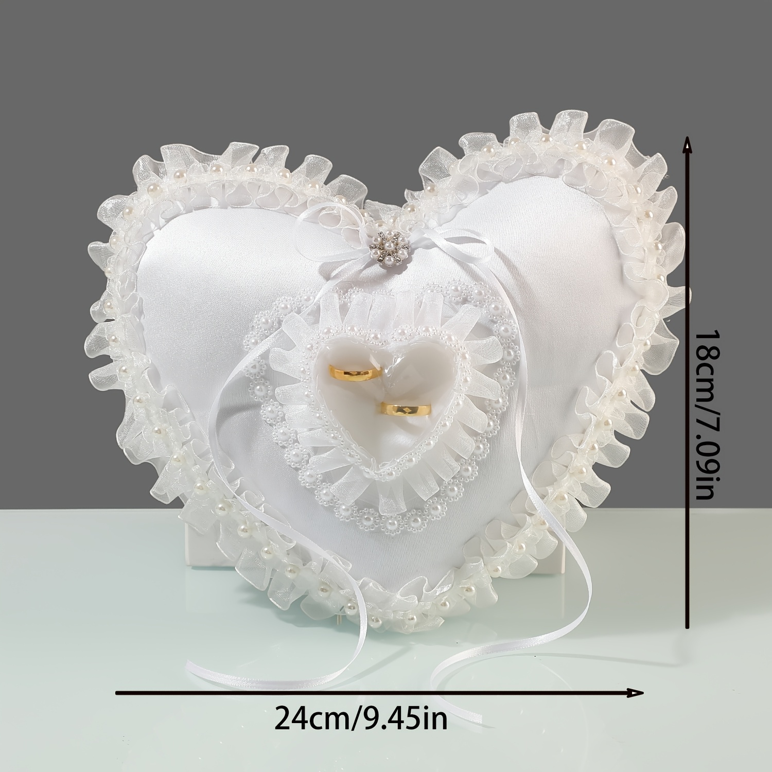 وسادة خاتم زفاف بيضاء على شكل  - مراجعة Wedding Ceremony Supply وسعره
