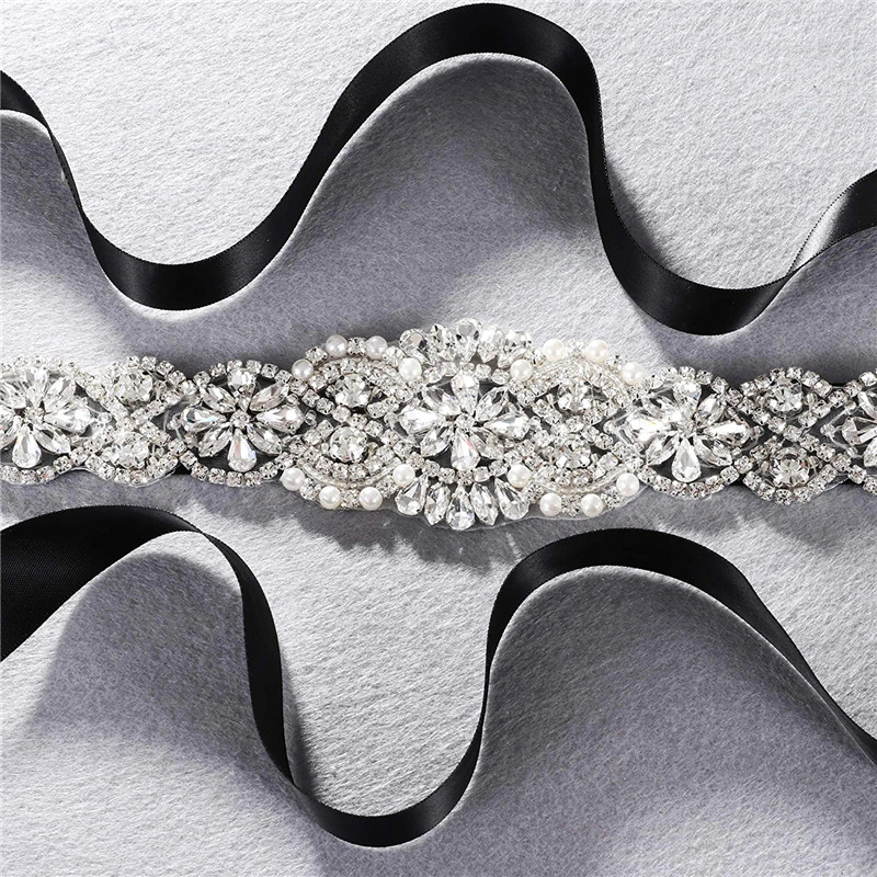 حزام فستان الزفاف مع أحجار الر - مراجعة Bridal Sash Ribbon وسعره
