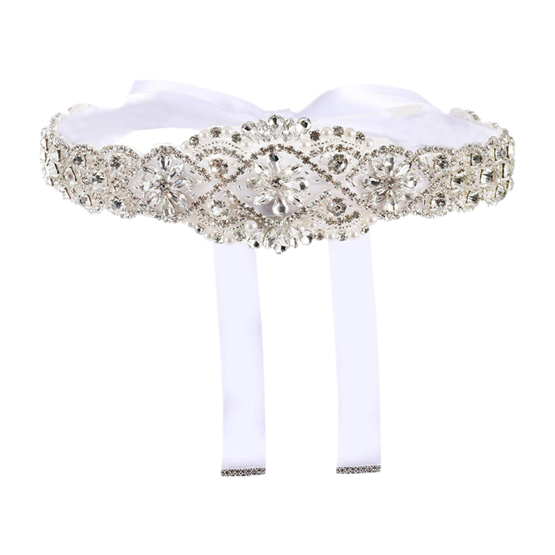 حزام فستان الزفاف مع أحجار الر - مراجعة Bridal Sash Ribbon وسعره