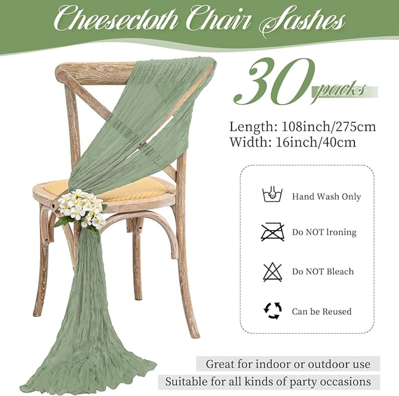 30 قطعة حكيم الأخضر القماش كرس - مراجعة Wedding Ceremony Supply وسعره
